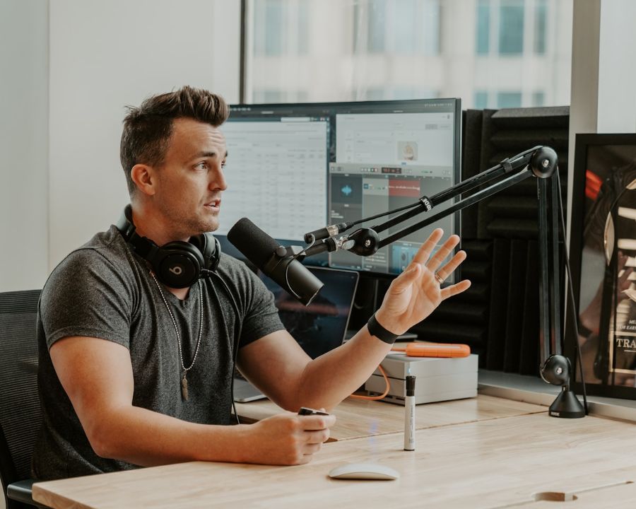 Gary Morris recording a behind-the-scenes vlog episode
